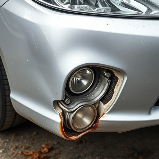 damaged car bumper