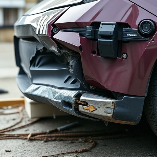 damaged car bumper