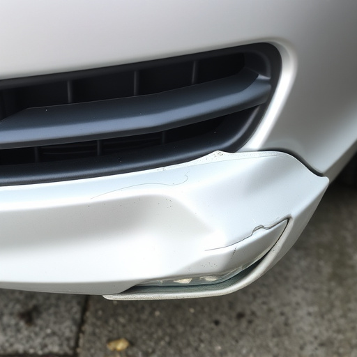 damaged car bumper