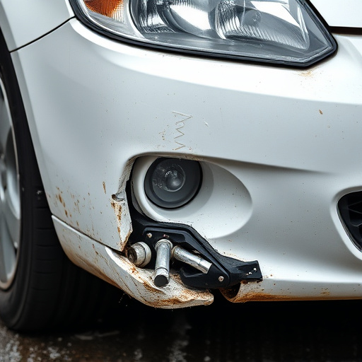 damaged car bumper