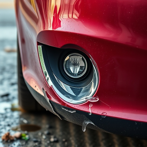 damaged car bumper