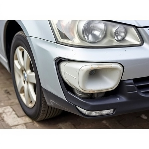 damaged car bumper
