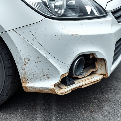 damaged car bumper