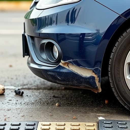 damaged car bumper