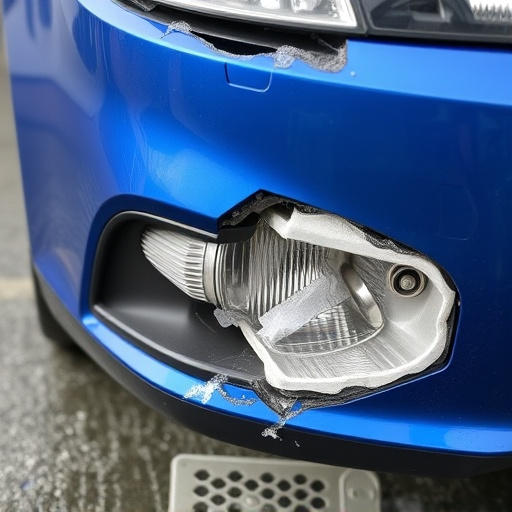 damaged car bumper