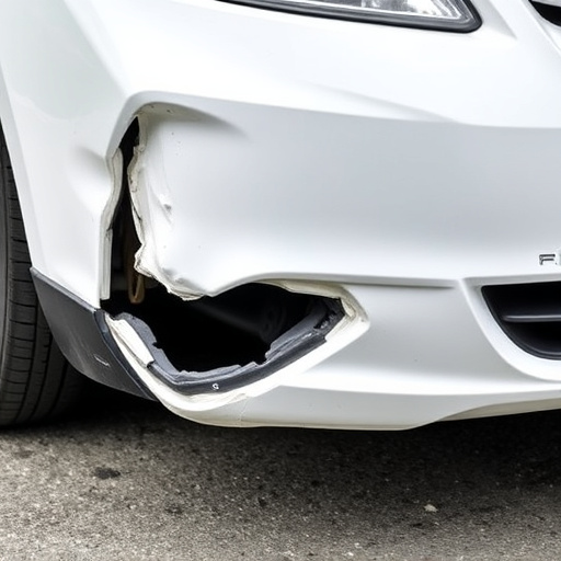 damaged car bumper