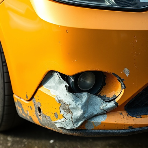 damaged car bumper