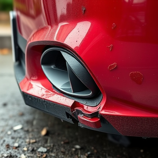 damaged car bumper
