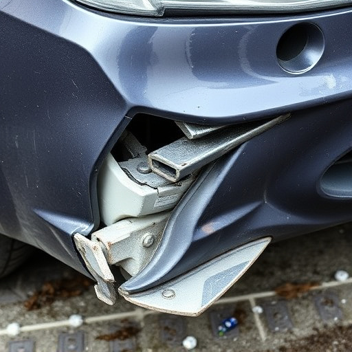 damaged car bumper