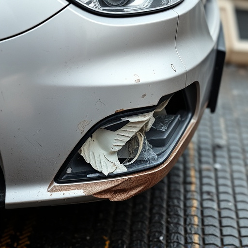damaged car bumper