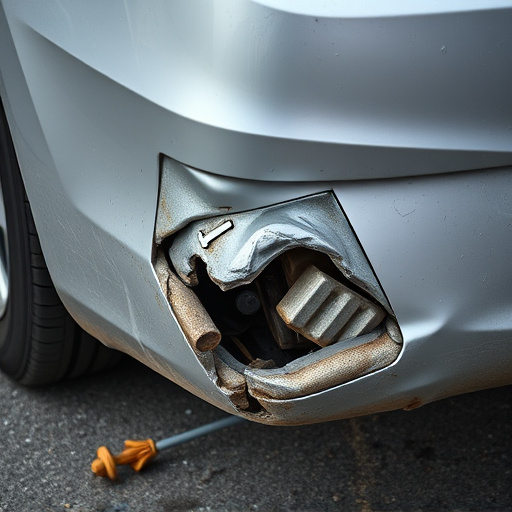damaged car bumper