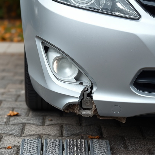 damaged car bumper