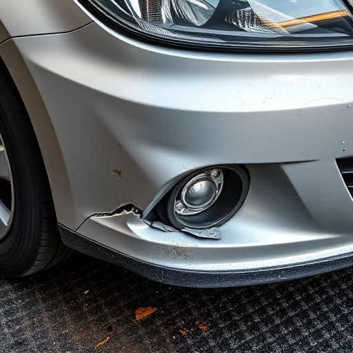 damaged car bumper