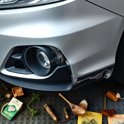 damaged car bumper