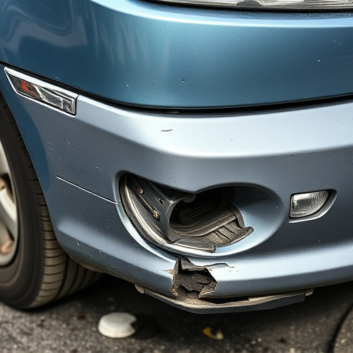 damaged car bumper