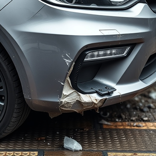 damaged car bumper