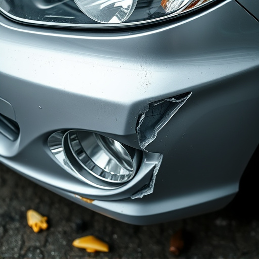damaged car bumper