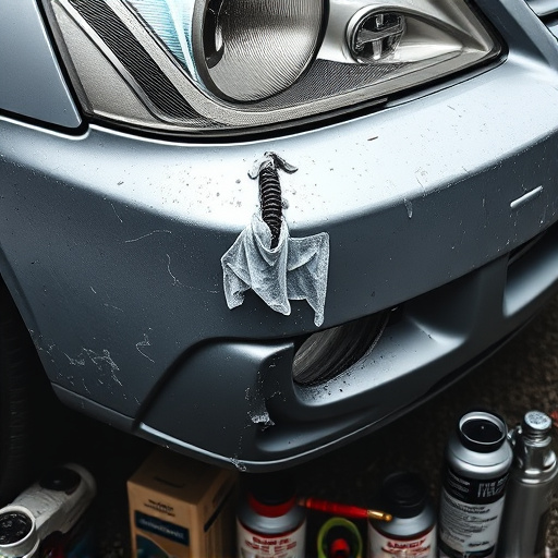 damaged car bumper