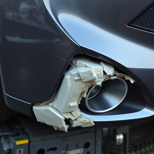 damaged car bumper