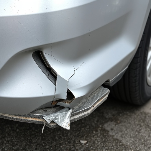 damaged car bumper