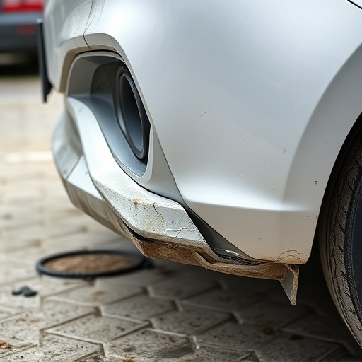 damaged car bumper