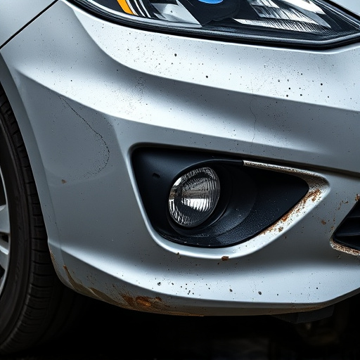 damaged car bumper