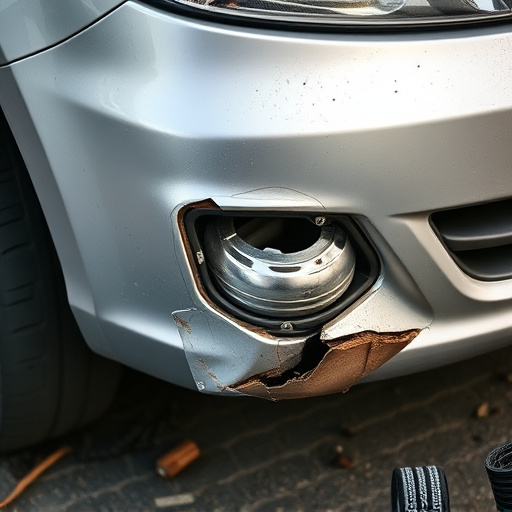 damaged car bumper