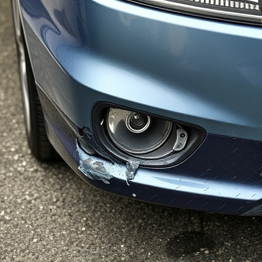 damaged car bumper