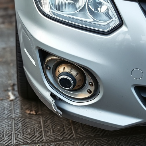 damaged car bumper