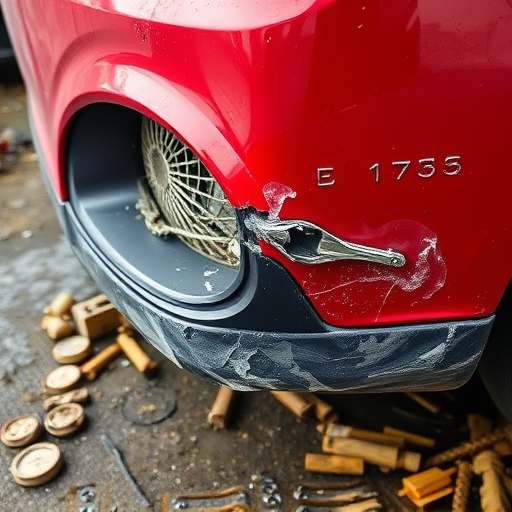 damaged car bumper