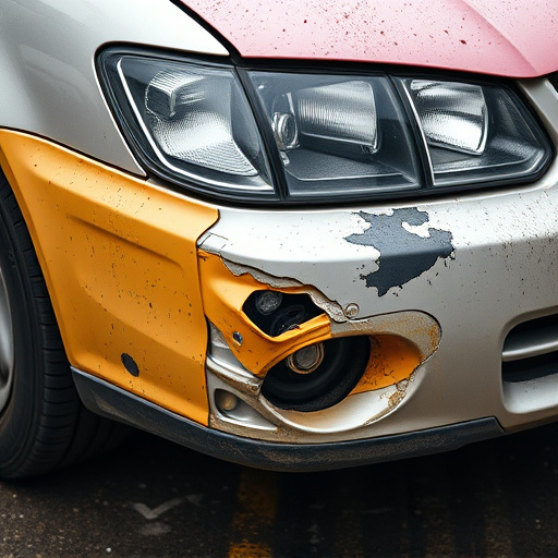 damaged car bumper