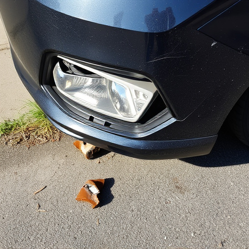damaged car bumper