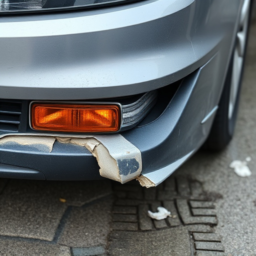 damaged car bumper