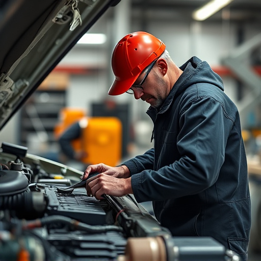 auto technician working