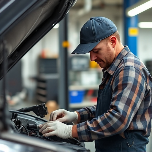 auto technician working