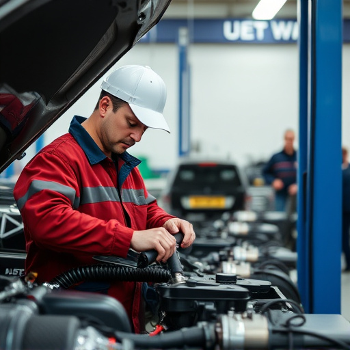 auto technician working