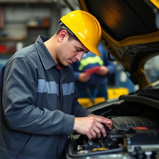 auto technician working