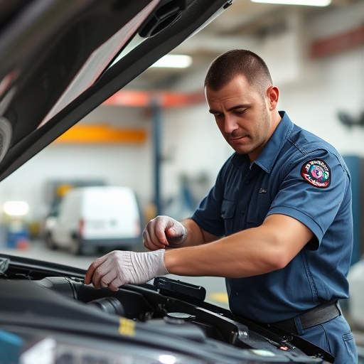 auto technician working