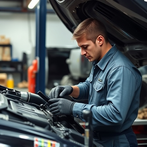 auto technician working