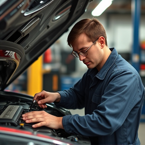 auto technician working