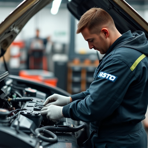 auto technician working