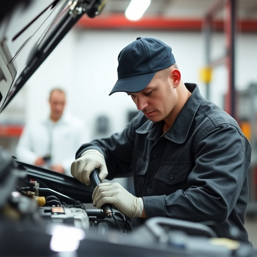 auto technician working