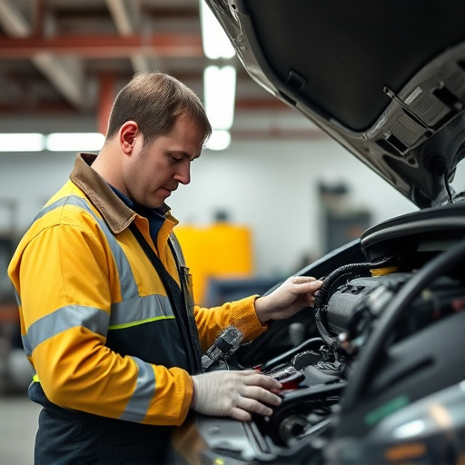 auto technician working