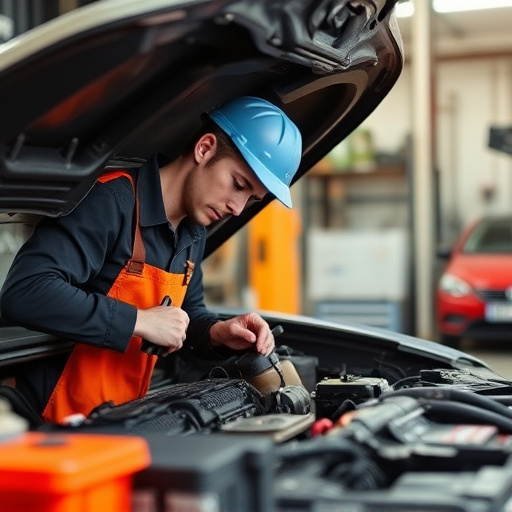 auto technician working