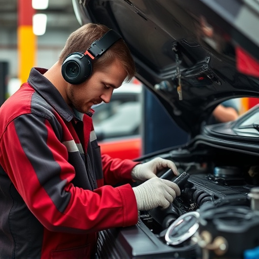 auto technician working