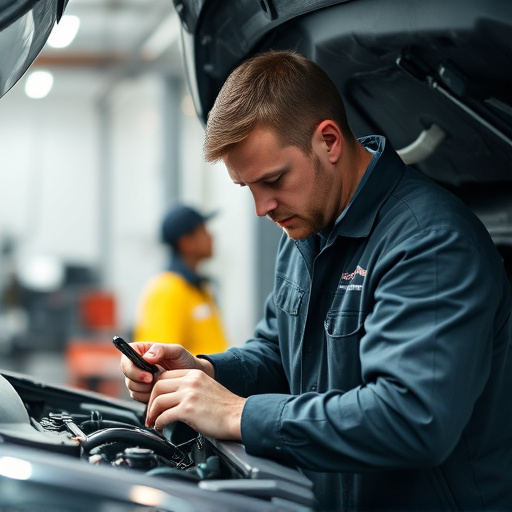 auto technician working