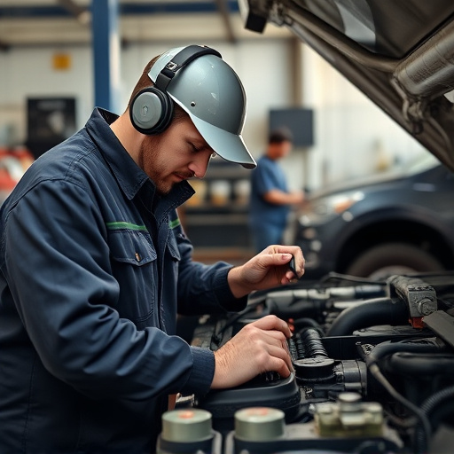 auto technician working