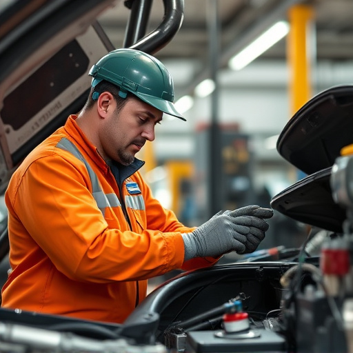 auto technician working