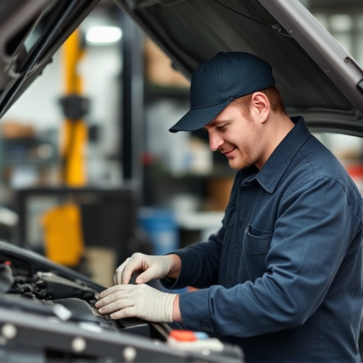 auto technician working
