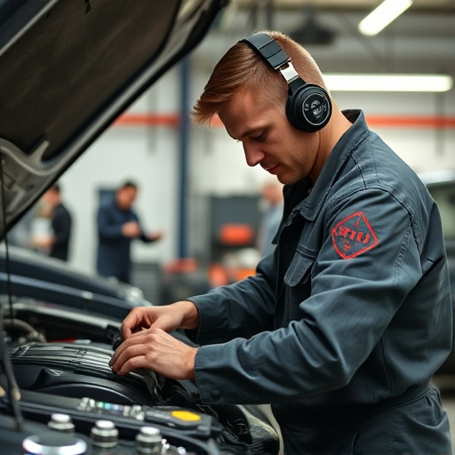 auto technician working
